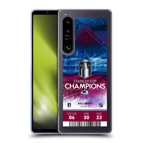 NHL 2022 Stanley Cup Champions Colorado Avalanche Ticket Soft Gel Case for Sony Xperia 1 IV