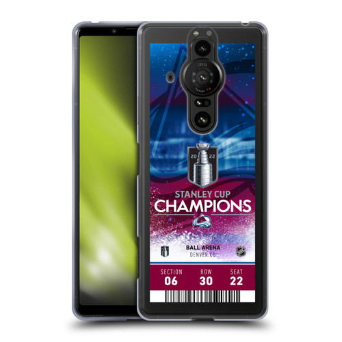 NHL 2022 Stanley Cup Champions Colorado Avalanche Ticket Soft Gel Case for Sony Xperia Pro-I