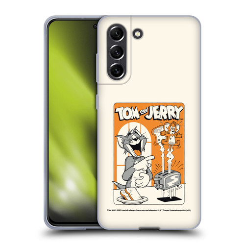 Tom and Jerry Illustration Laugh And Toasted Soft Gel Case for Samsung Galaxy S21 FE 5G