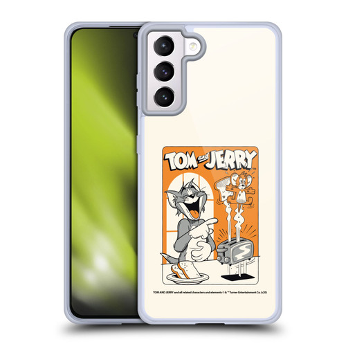 Tom and Jerry Illustration Laugh And Toasted Soft Gel Case for Samsung Galaxy S21+ 5G