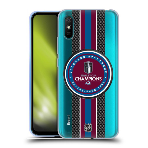 NHL 2022 Stanley Cup Champions Colorado Avalanche Puck Pattern Soft Gel Case for Xiaomi Redmi 9A / Redmi 9AT