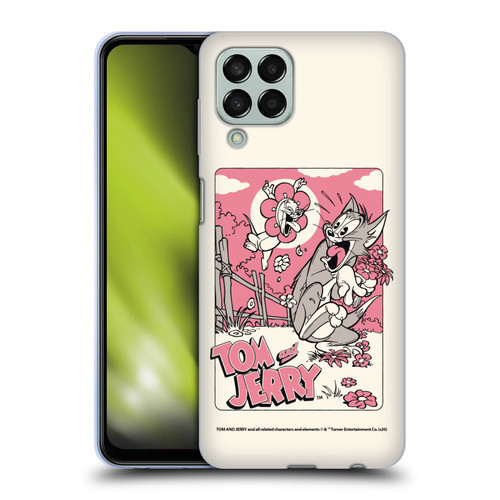 Tom and Jerry Illustration Scary Flower Soft Gel Case for Samsung Galaxy M33 (2022)