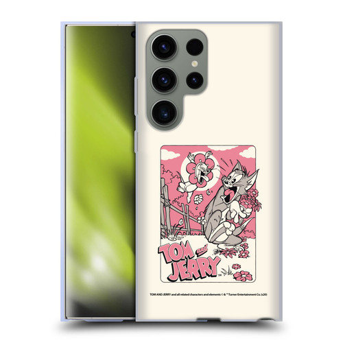 Tom and Jerry Illustration Scary Flower Soft Gel Case for Samsung Galaxy S23 Ultra 5G