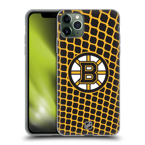 NHL Boston Bruins Net Pattern Soft Gel Case for Apple iPhone 11 Pro Max