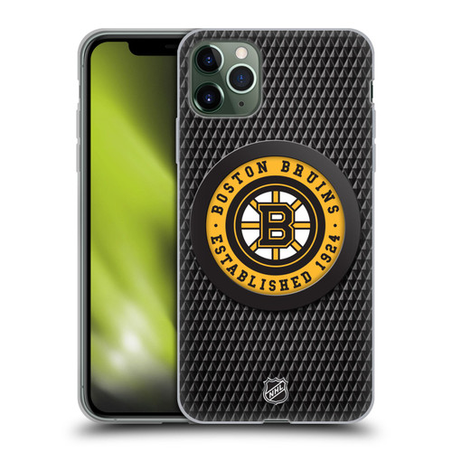 NHL Boston Bruins Puck Texture Soft Gel Case for Apple iPhone 11 Pro Max