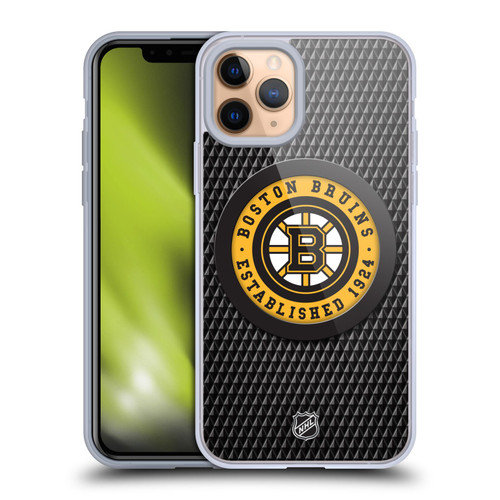 NHL Boston Bruins Puck Texture Soft Gel Case for Apple iPhone 11 Pro & MagSafe