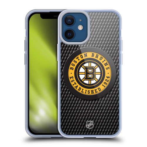 NHL Boston Bruins Puck Texture Soft Gel Case for Apple iPhone 12 Mini & MagSafe