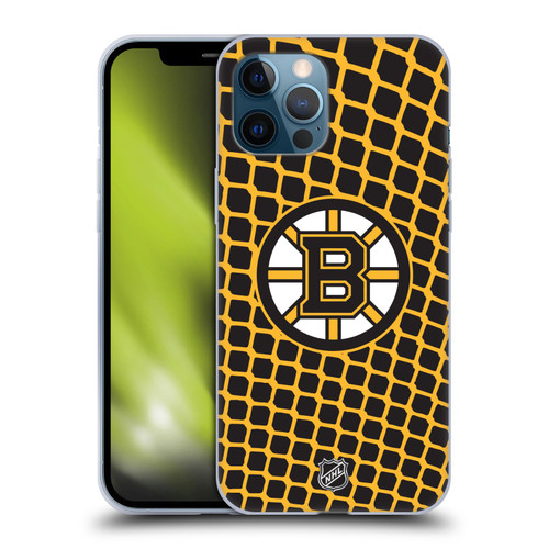 NHL Boston Bruins Net Pattern Soft Gel Case for Apple iPhone 12 Pro Max