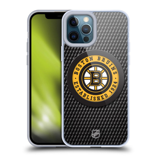 NHL Boston Bruins Puck Texture Soft Gel Case for Apple iPhone 12 Pro Max & MagSafe
