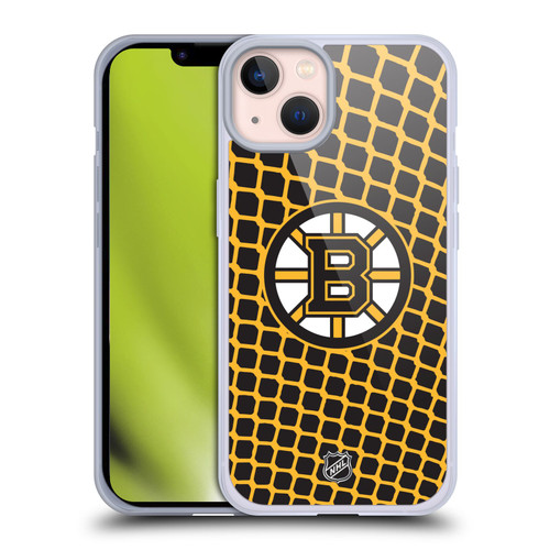 NHL Boston Bruins Net Pattern Soft Gel Case for Apple iPhone 13