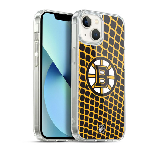 NHL Boston Bruins Net Pattern Soft Gel Case for Apple iPhone 13