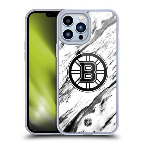 NHL Boston Bruins Marble Soft Gel Case for Apple iPhone 13 Pro Max
