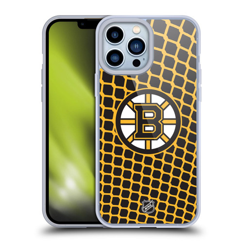 NHL Boston Bruins Net Pattern Soft Gel Case for Apple iPhone 13 Pro Max