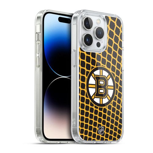 NHL Boston Bruins Net Pattern Soft Gel Case for Apple iPhone 13 Pro & MagSafe