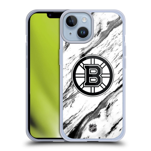 NHL Boston Bruins Marble Soft Gel Case for Apple iPhone 14