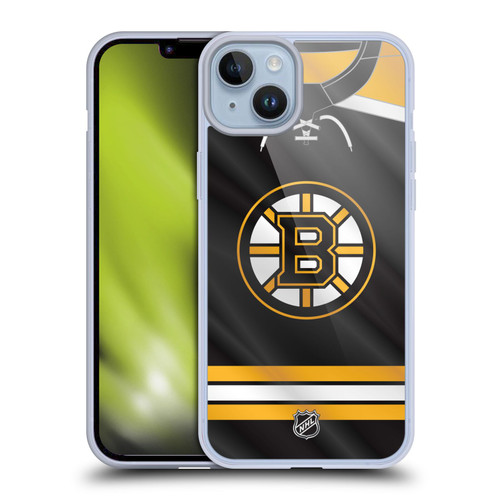 NHL Boston Bruins Jersey Soft Gel Case for Apple iPhone 14 Plus