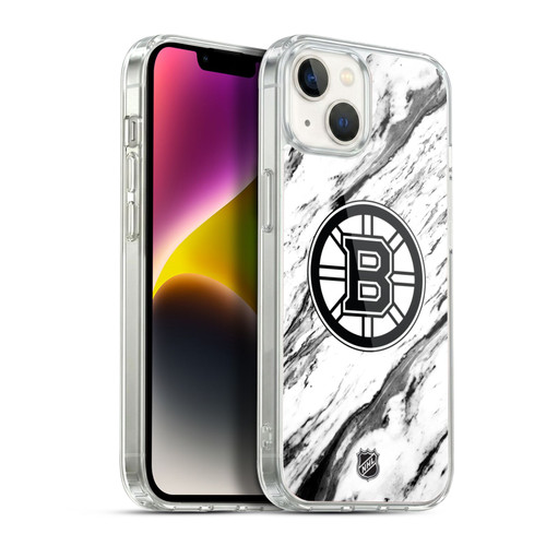 NHL Boston Bruins Marble Soft Gel Case for Apple iPhone 14 Plus & MagSafe