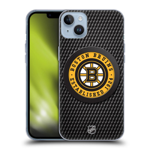 NHL Boston Bruins Puck Texture Soft Gel Case for Apple iPhone 14 Plus