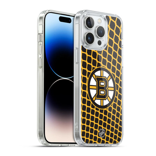 NHL Boston Bruins Net Pattern Soft Gel Case for Apple iPhone 14 Pro Max & MagSafe