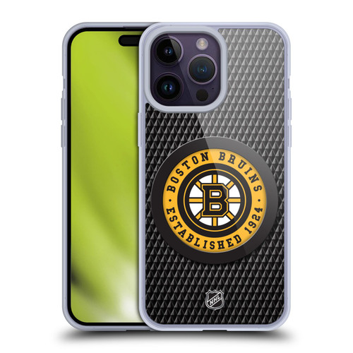 NHL Boston Bruins Puck Texture Soft Gel Case for Apple iPhone 14 Pro Max