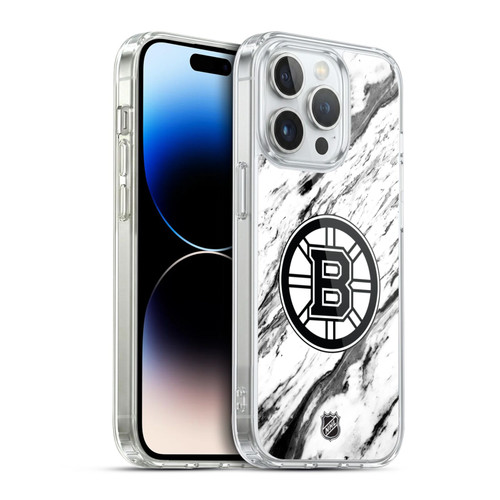 NHL Boston Bruins Marble Soft Gel Case for Apple iPhone 14 Pro & MagSafe