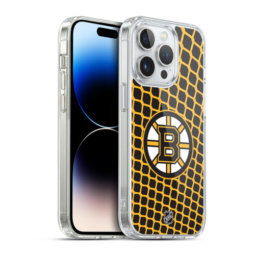 NHL Boston Bruins Net Pattern Soft Gel Case for Apple iPhone 14 Pro & MagSafe