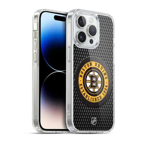 NHL Boston Bruins Puck Texture Soft Gel Case for Apple iPhone 14 Pro & MagSafe