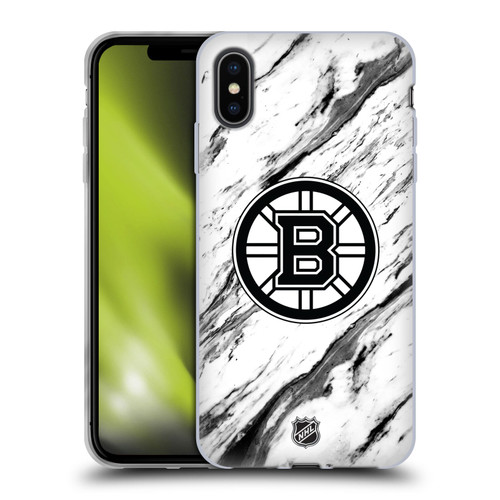 NHL Boston Bruins Marble Soft Gel Case for Apple iPhone XS Max
