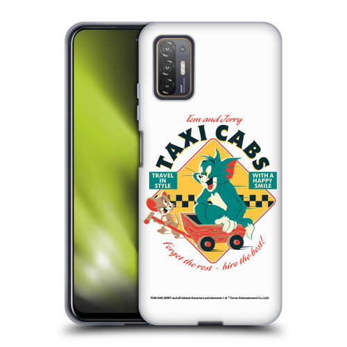 Tom and Jerry Retro Taxi Cabs Soft Gel Case for HTC Desire 21 Pro 5G