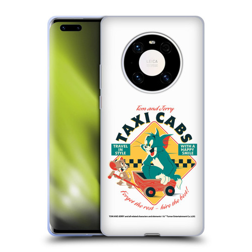 Tom and Jerry Retro Taxi Cabs Soft Gel Case for Huawei Mate 40 Pro 5G