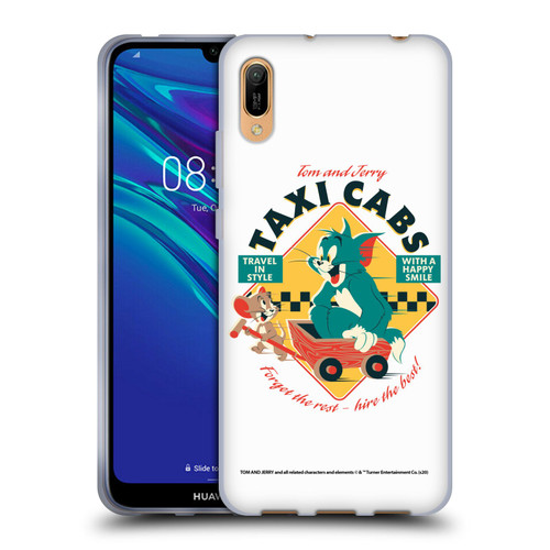 Tom and Jerry Retro Taxi Cabs Soft Gel Case for Huawei Y6 Pro (2019)