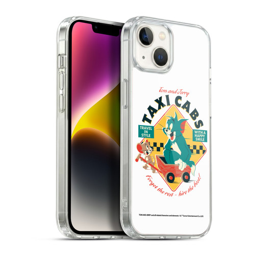 Tom and Jerry Retro Taxi Cabs Soft Gel Case for Apple iPhone 14 Plus & MagSafe