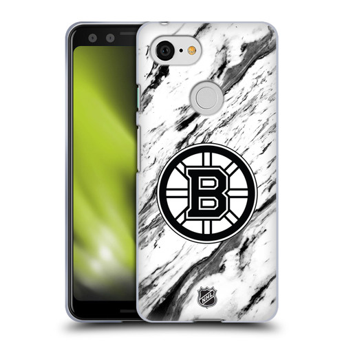 NHL Boston Bruins Marble Soft Gel Case for Google Pixel 3