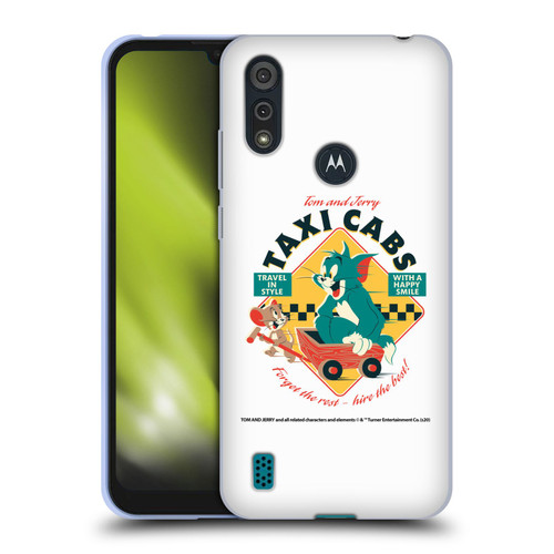 Tom and Jerry Retro Taxi Cabs Soft Gel Case for Motorola Moto E6s (2020)