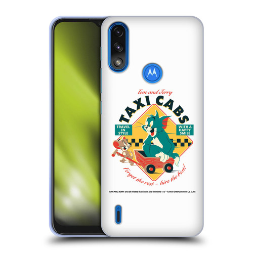 Tom and Jerry Retro Taxi Cabs Soft Gel Case for Motorola Moto E7 Power / Moto E7i Power