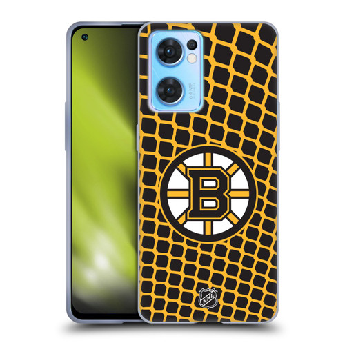 NHL Boston Bruins Net Pattern Soft Gel Case for OPPO Reno7 5G / Find X5 Lite