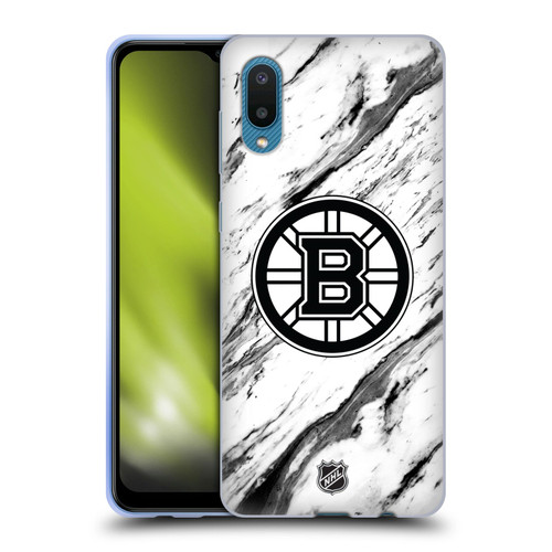 NHL Boston Bruins Marble Soft Gel Case for Samsung Galaxy A02/M02 (2021)
