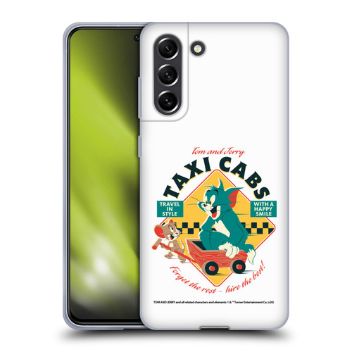 Tom and Jerry Retro Taxi Cabs Soft Gel Case for Samsung Galaxy S21 FE 5G