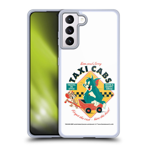 Tom and Jerry Retro Taxi Cabs Soft Gel Case for Samsung Galaxy S21+ 5G