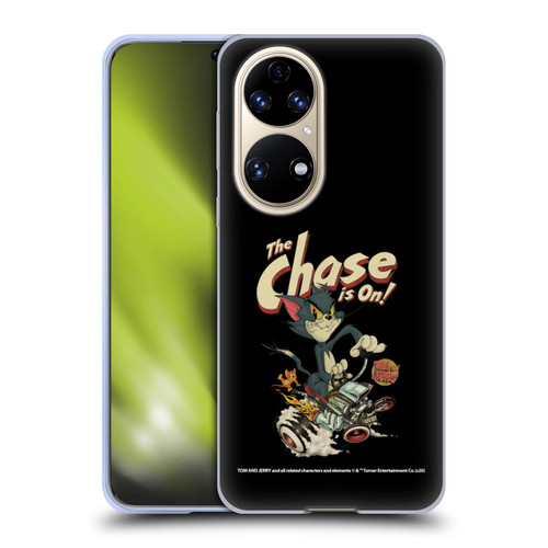 Tom and Jerry Typography Art The Chase Is On Soft Gel Case for Huawei P50