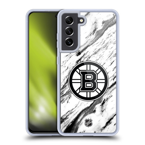 NHL Boston Bruins Marble Soft Gel Case for Samsung Galaxy S21 FE 5G & MagSafe
