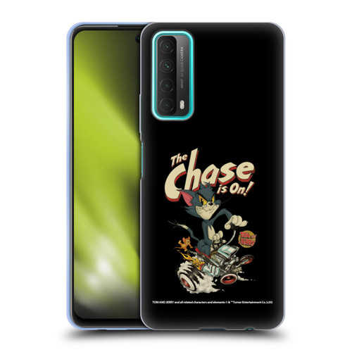 Tom and Jerry Typography Art The Chase Is On Soft Gel Case for Huawei P Smart (2021)