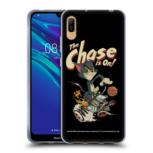 Tom and Jerry Typography Art The Chase Is On Soft Gel Case for Huawei Y6 Pro (2019)