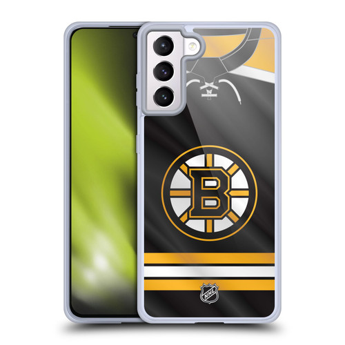 NHL Boston Bruins Jersey Soft Gel Case for Samsung Galaxy S21+ 5G & MagSafe