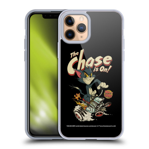 Tom and Jerry Typography Art The Chase Is On Soft Gel Case for Apple iPhone 11 Pro