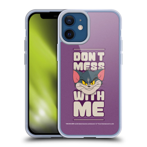 Tom and Jerry Typography Art Don't Mess With Me Soft Gel Case for Apple iPhone 12 Mini