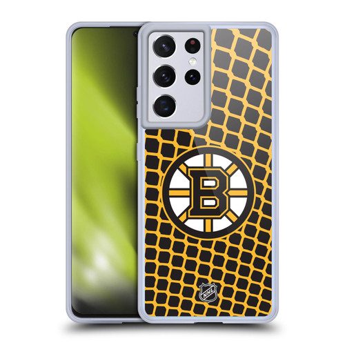 NHL Boston Bruins Net Pattern Soft Gel Case for Samsung Galaxy S21 Ultra 5G & MagSafe