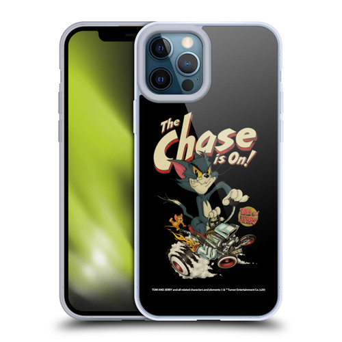 Tom and Jerry Typography Art The Chase Is On Soft Gel Case for Apple iPhone 12 Pro Max