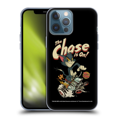 Tom and Jerry Typography Art The Chase Is On Soft Gel Case for Apple iPhone 13 Pro Max