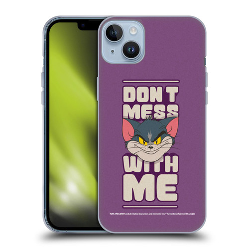 Tom and Jerry Typography Art Don't Mess With Me Soft Gel Case for Apple iPhone 14 Plus